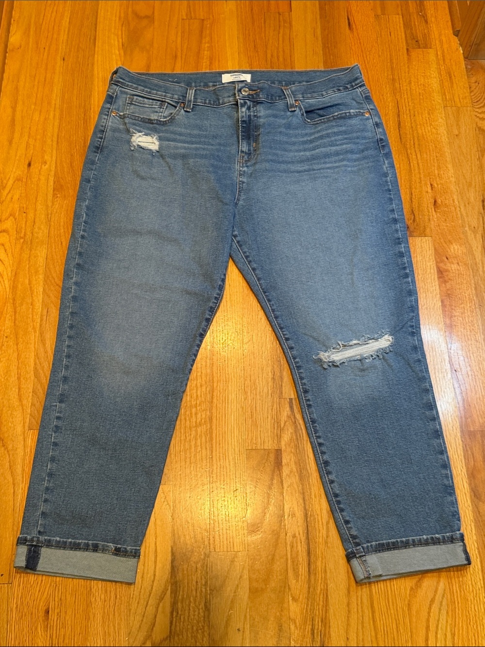 Denizen from Levi's Women's Distressed Medium Blue Boyfriend Jeans